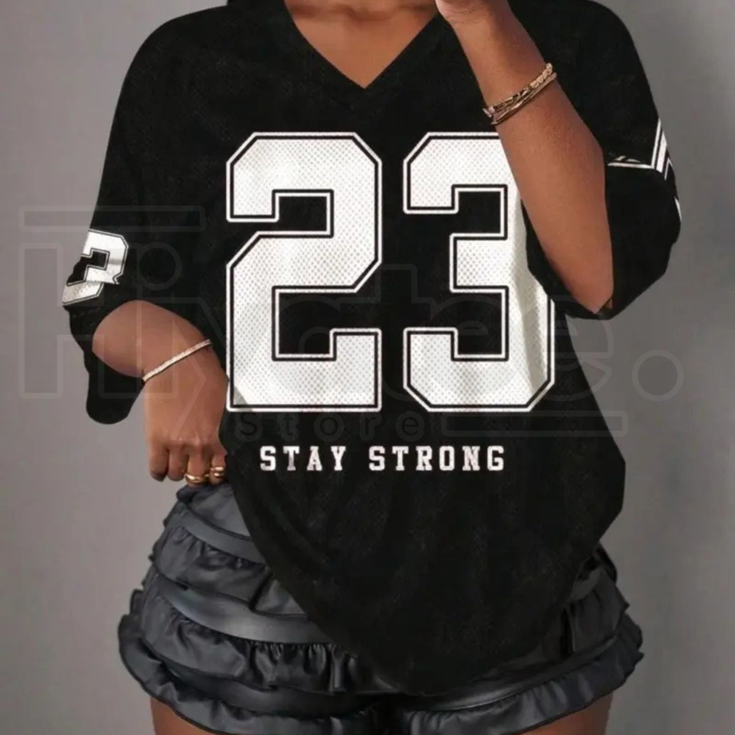 Y2K Retro Mesh Breathable Sports Jersey V-Neck T-Shirt