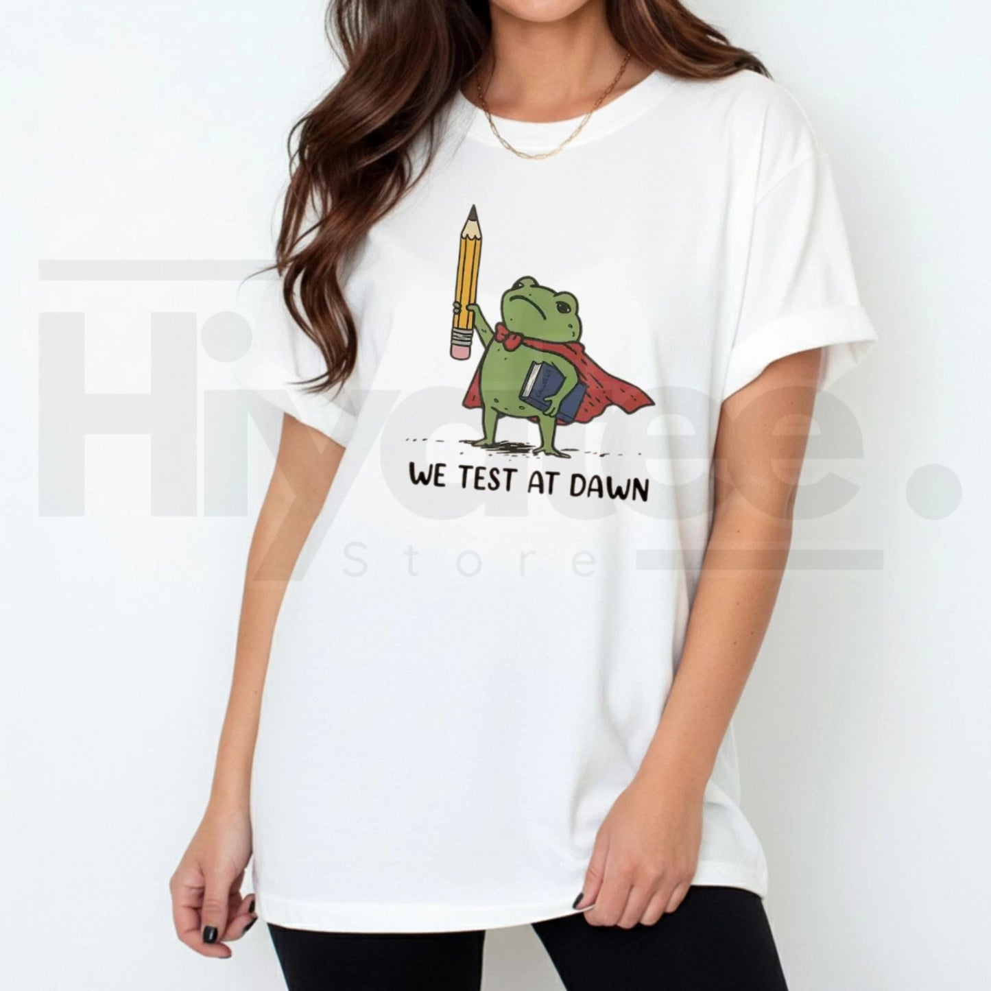 Comfort Colors® We Test At Dawn Funny Teacher Frog Shirt – Exam Day Humor Tee