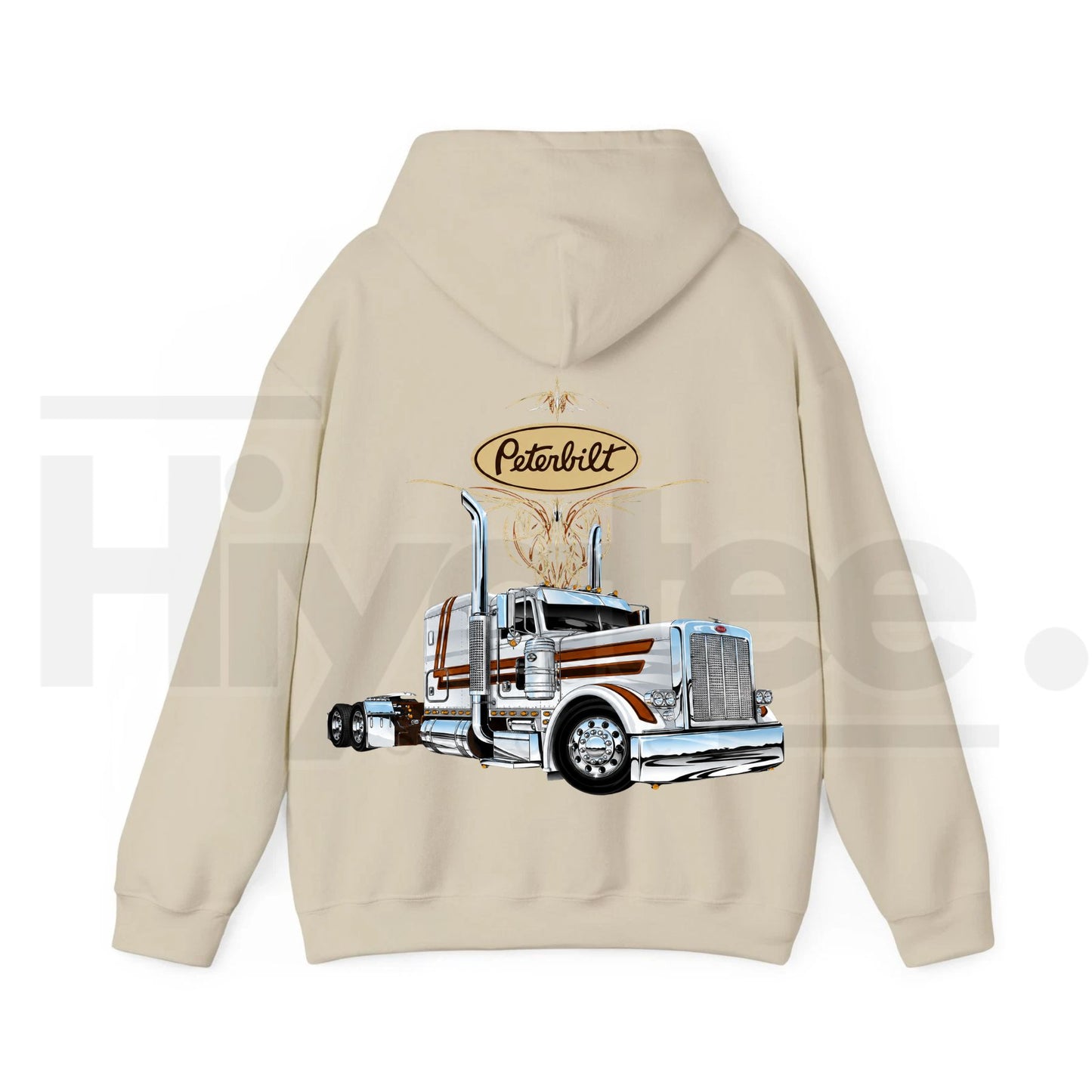 Classic Peterbilt Truck Graphic Hoodie – Vintage Semi-Truck Pullover, Heavy-Duty Apparel for Trucking Enthusiasts