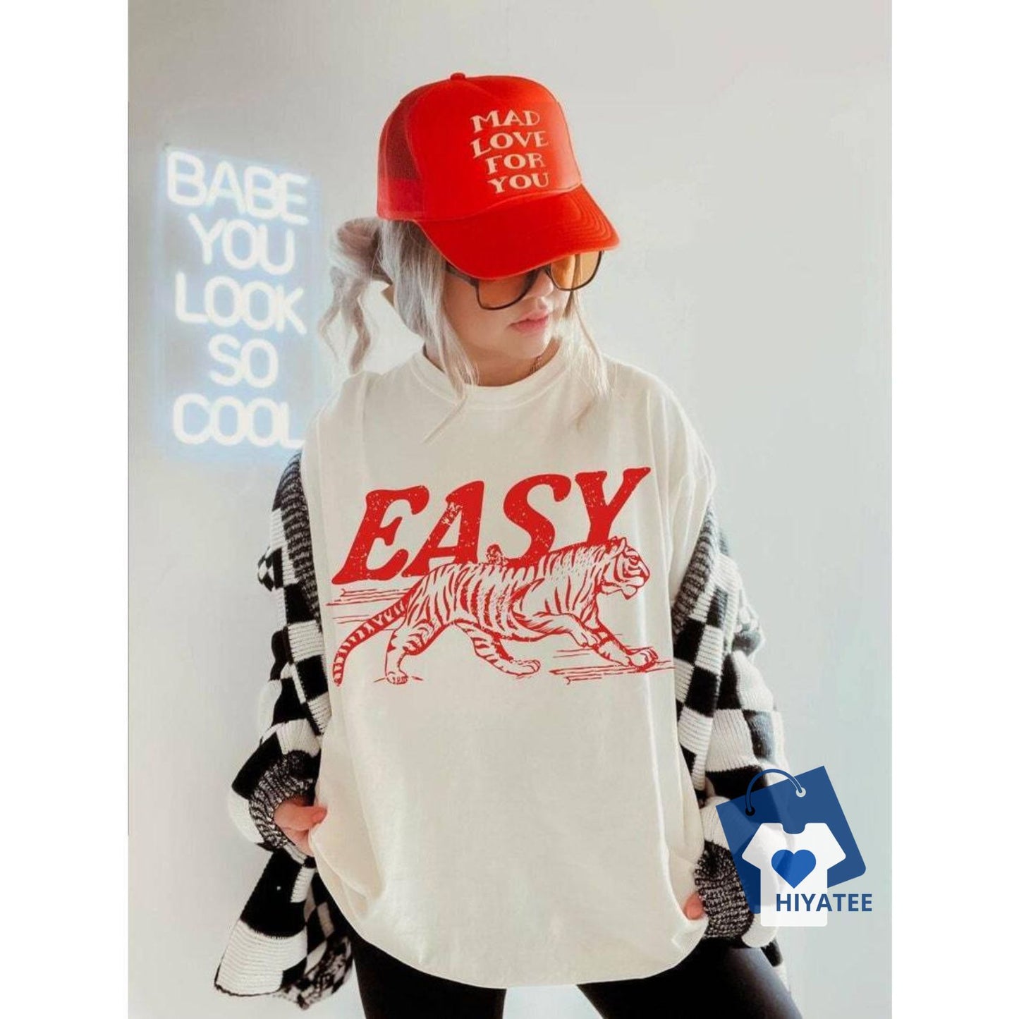 Easy Tiger Vintage-Inspired Retro Tee – Trendy & Oversized Festival Shirt