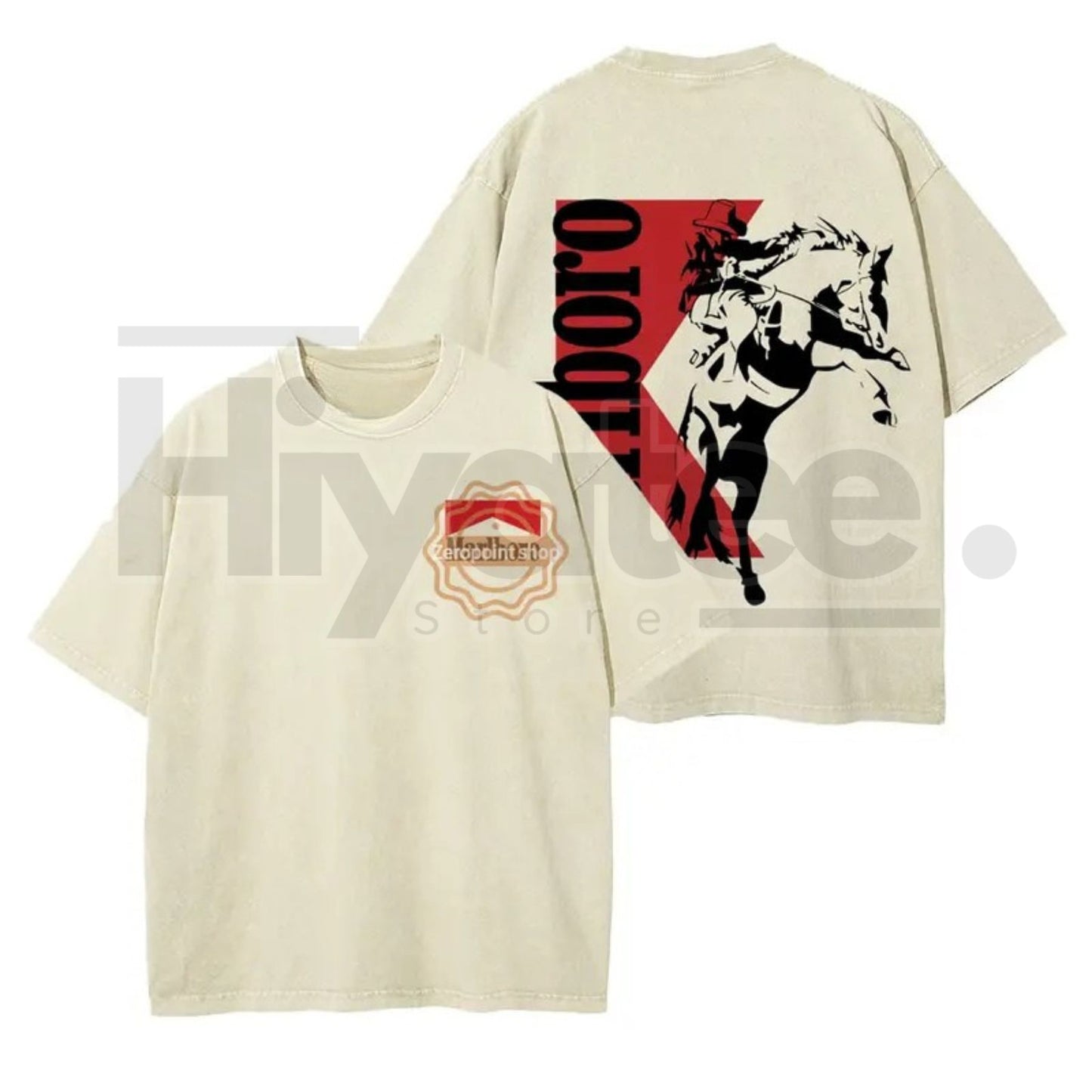 Marlboro Vintage Washed Denim T-Shirt – Bohemian Western Style Unisex Graphic Tee