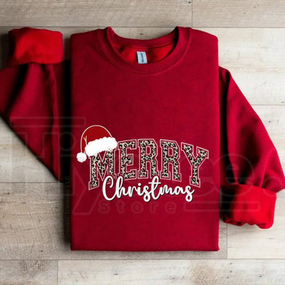 Merry Christmas Sweatshirt – Buffalo Plaid Holiday Crewneck, Cute Winter Family Xmas Sweater for Women