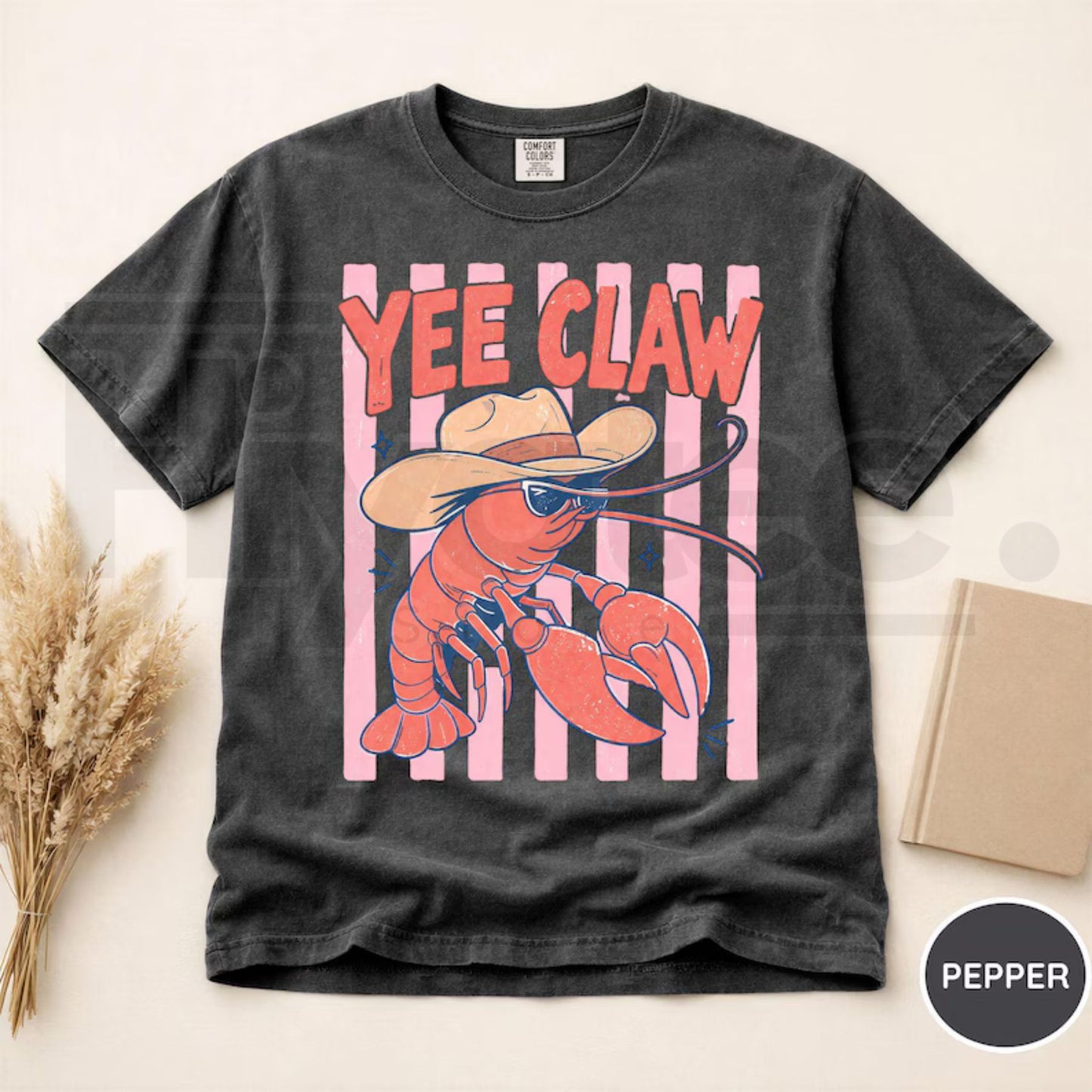 Comfort Colors Lobster Cowboy Shirt – Funny Yee Claw Western Beach Tee, Trendy Cute Coastal Cowgirl Graphic Apparel