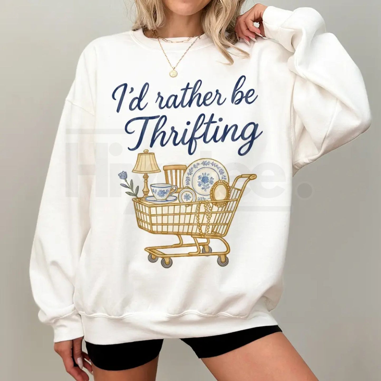 I’d Rather Be Thrifting Shirt: Vintage Thrift Lover Graphic Tee for Cottagecore Fans