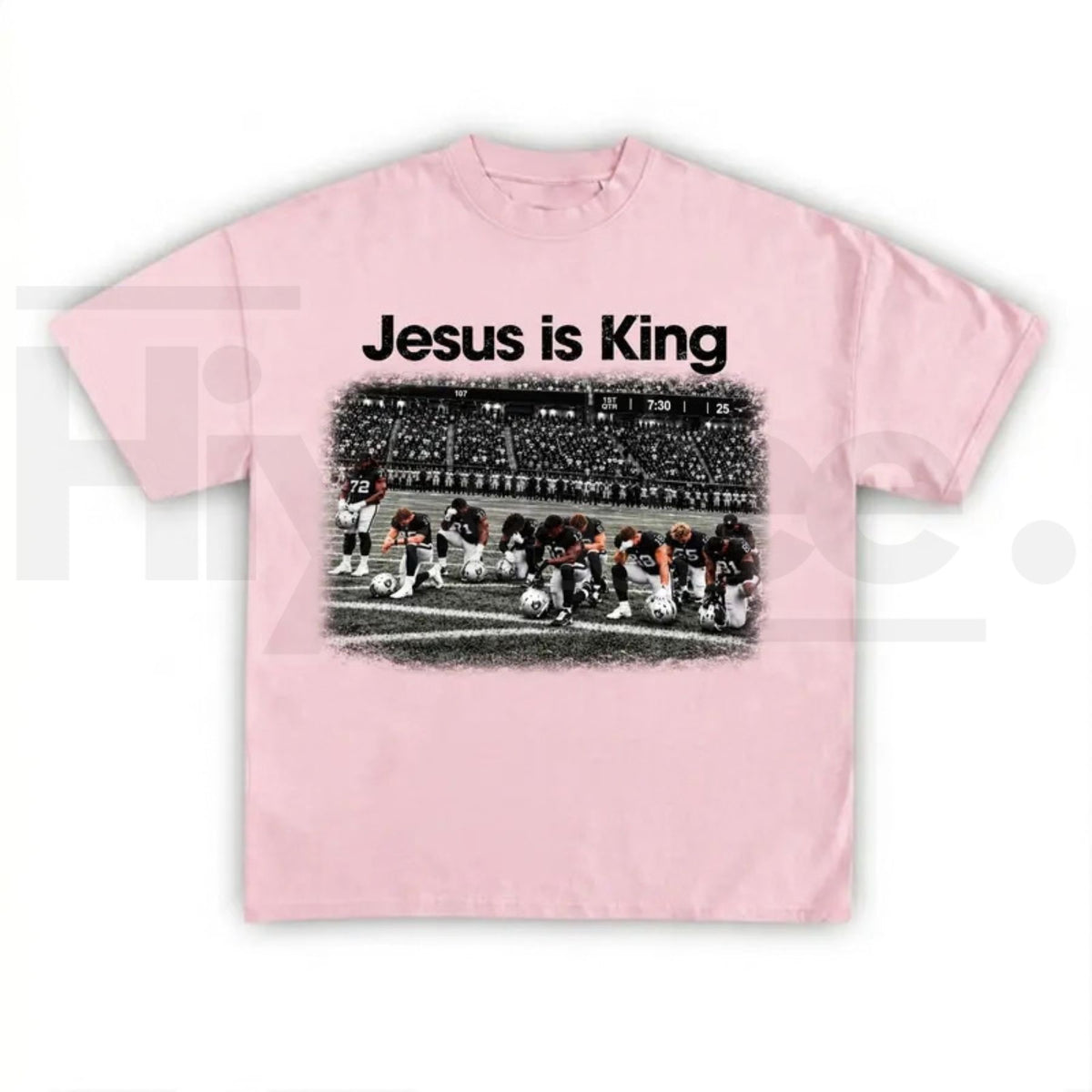Jesus Is King Football T-Shirt – Retro Praying Team Graphic Tee