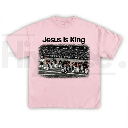 Jesus Is King Football T-Shirt – Retro Praying Team Graphic Tee