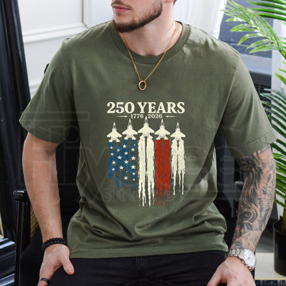 "USA 250th Anniversary" Vintage 1776–2026 – Retro Patriotic Cotton Top