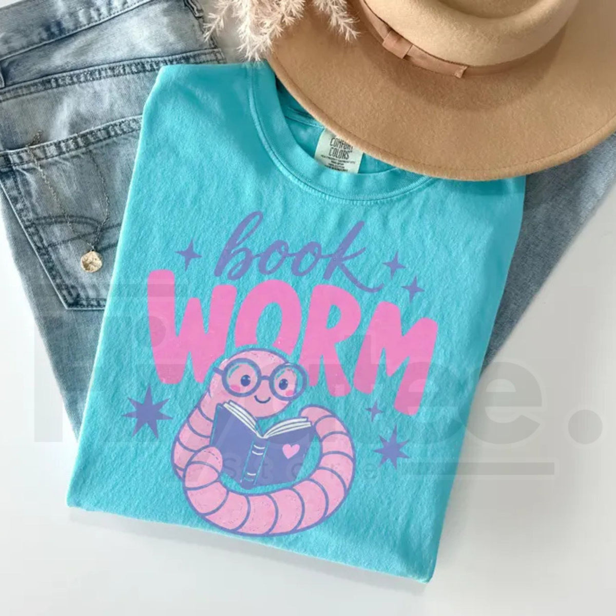 Comfort Colors Book Worm Reading Teacher Librarian Tee
