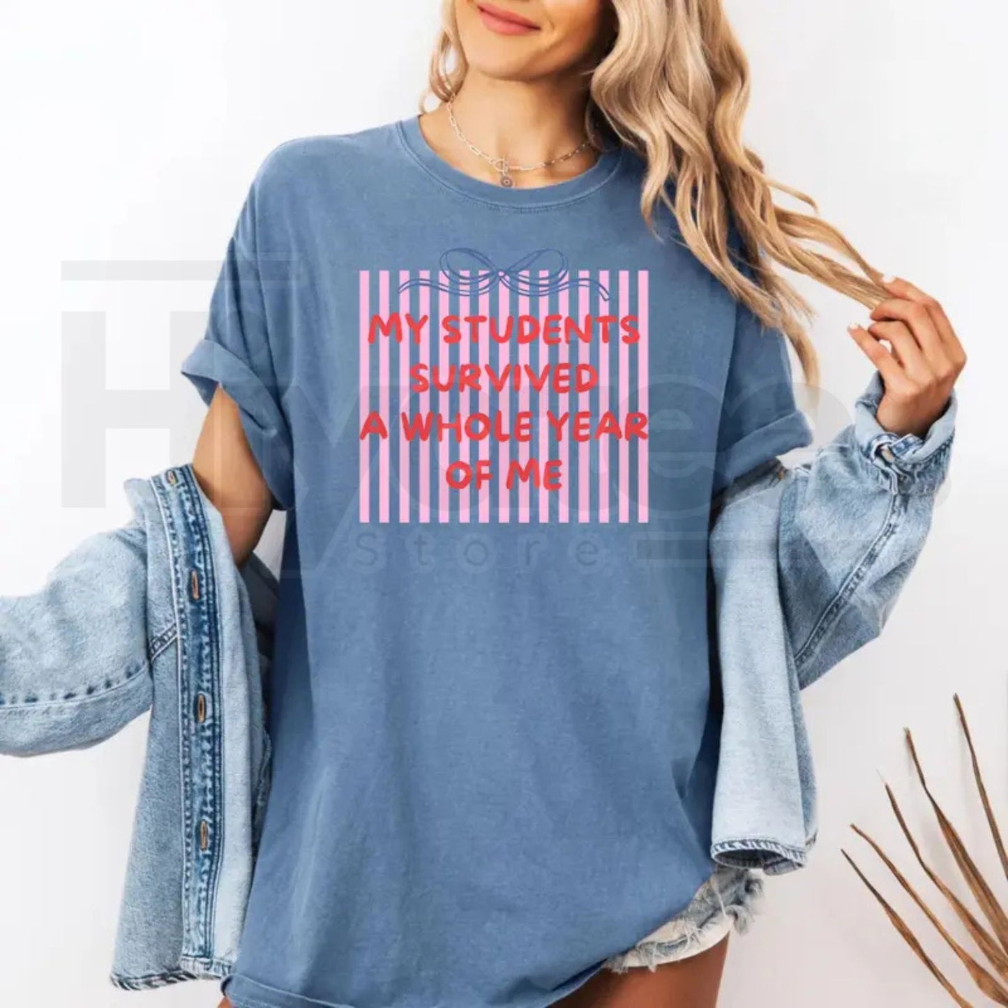 Comfort Colors® End of Year Teacher T-Shirt – Retro Striped Summer Break Tee
