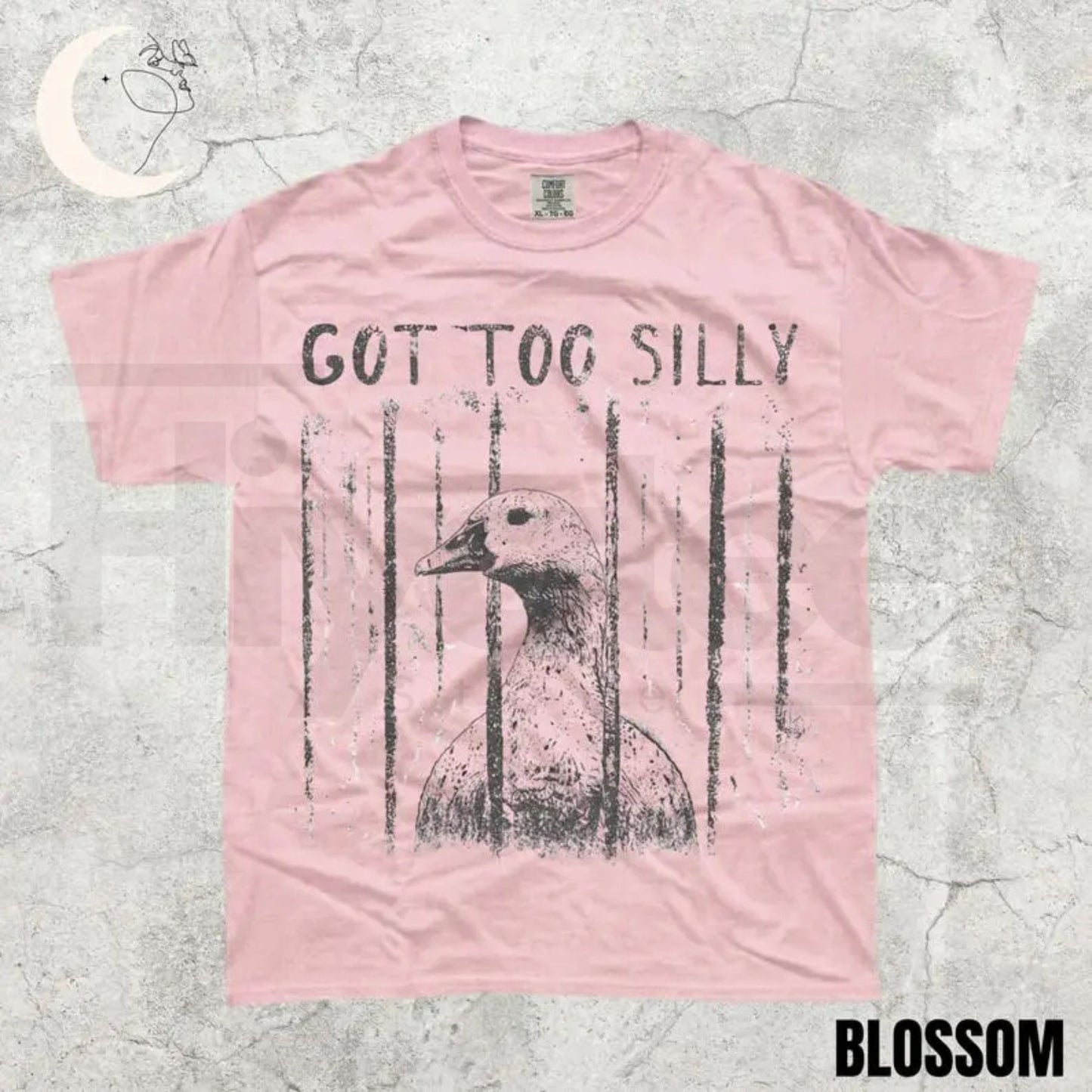 Comfort Colors Got Too Silly Shirt – Funny Goose Meme Tee, Unhinged Dark Humor Animal Graphic T-Shirt