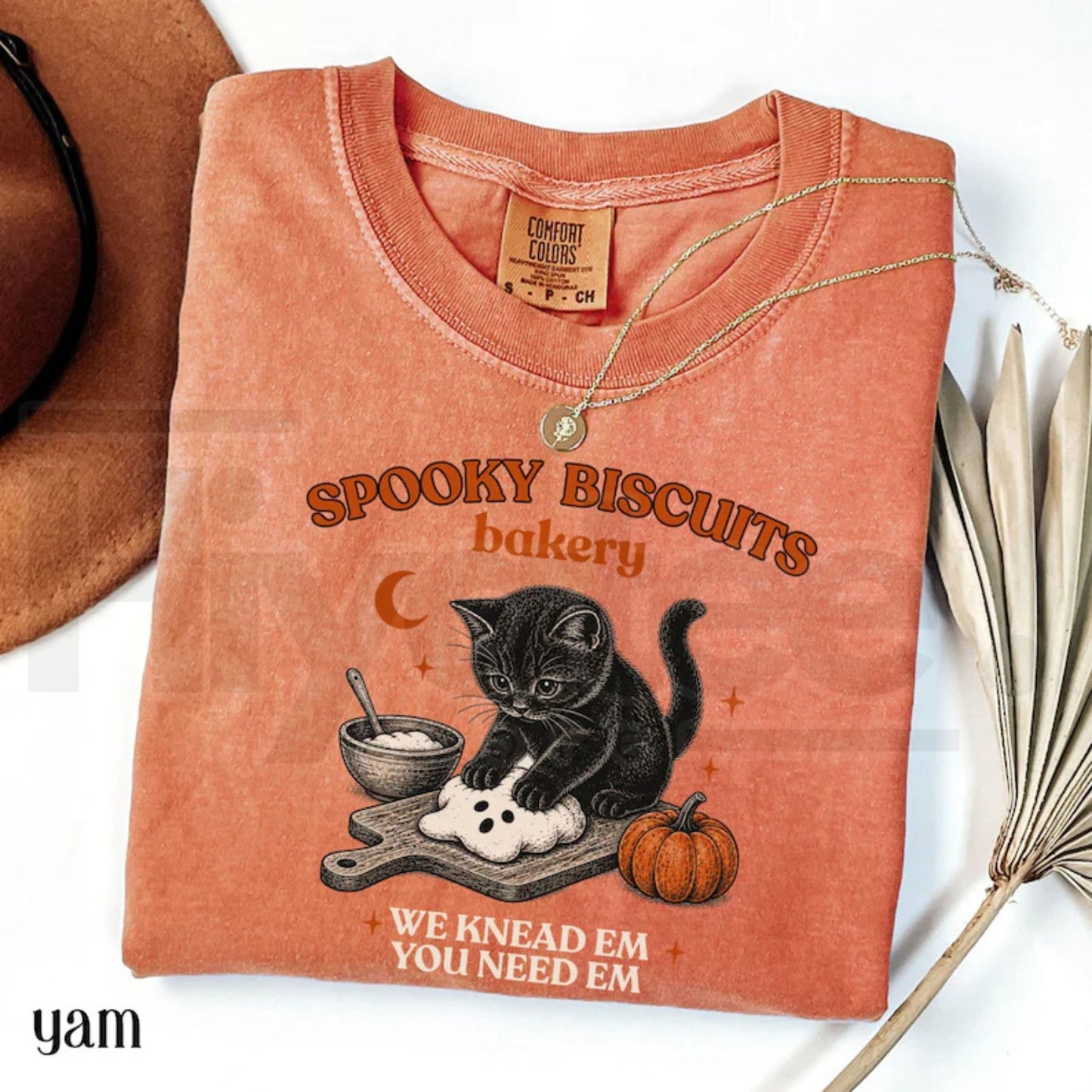Comfort Colors Kitty Biscuits Shirt Spooky Season Black Cat Halloween Tee