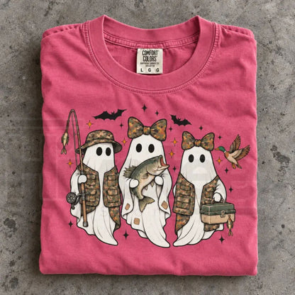 Fishing Season Ghosts Camo Ghost Halloween Comfort Colors Tee