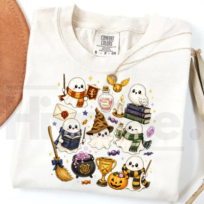 Comfort Colors Wizard Ghost Magical Halloween Graphic Tee