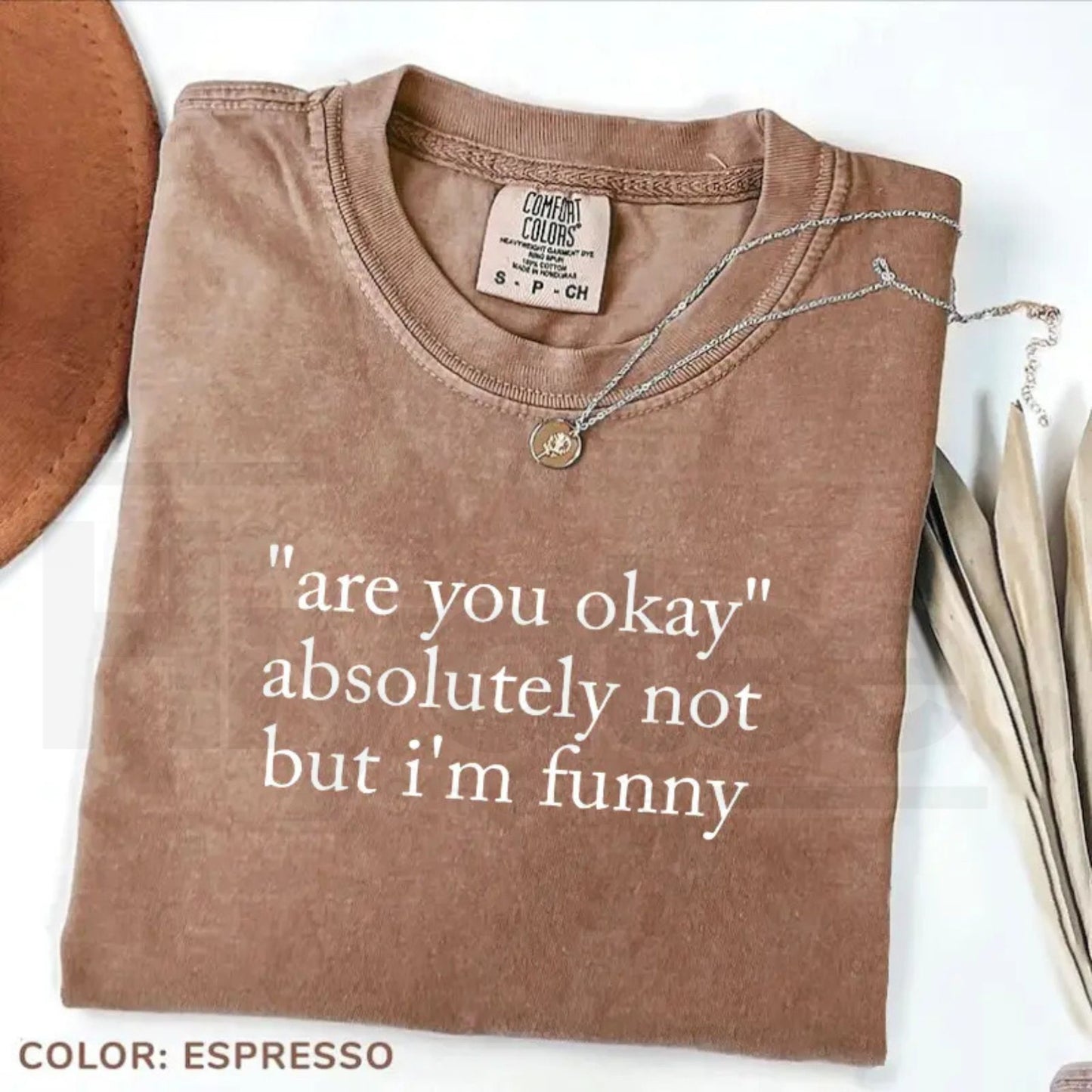 Are You Okay Absolutely Not But I'm Funny T-Shirt – Sarcastic Quote Tee, Trendy Humor Graphic Shirt for Women