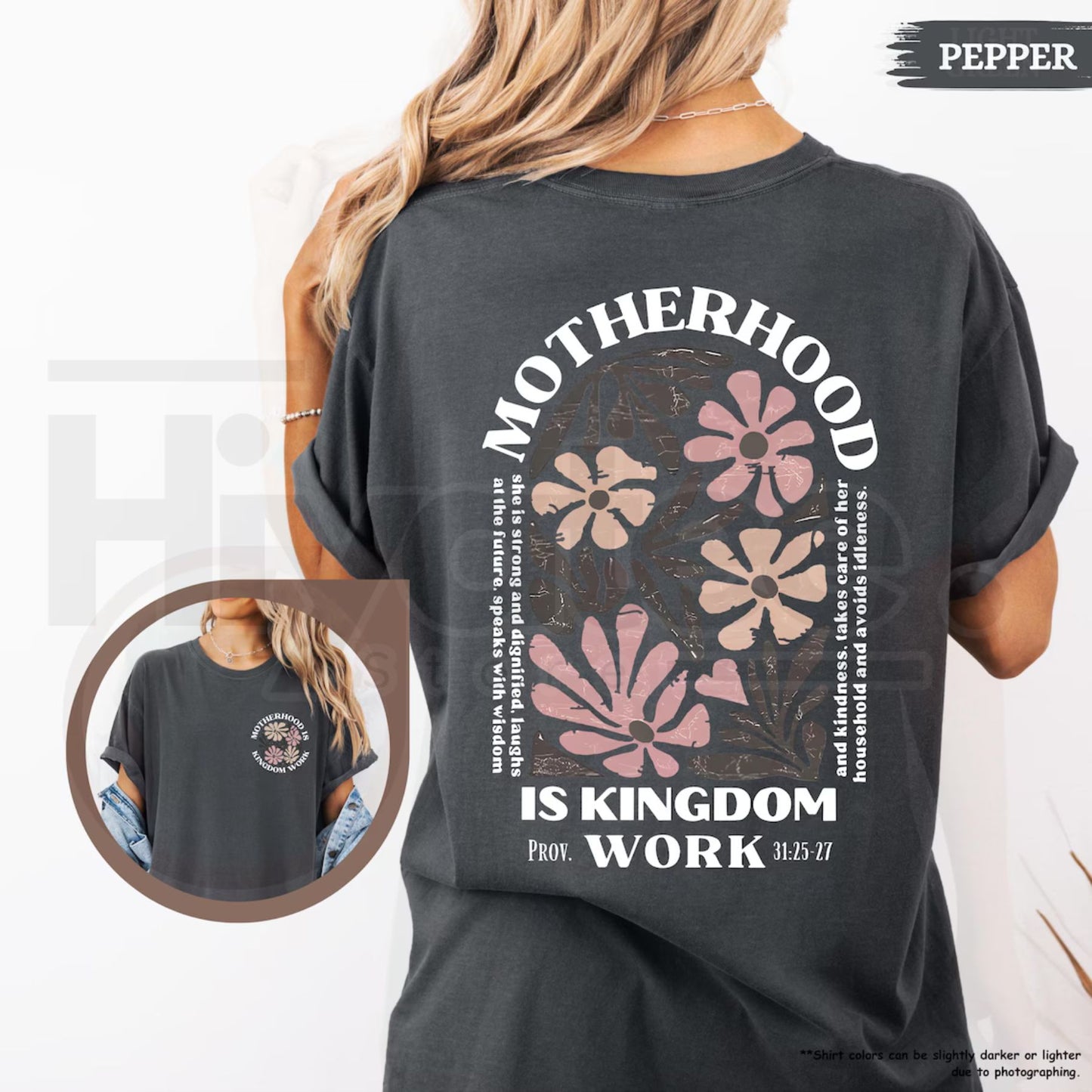 Comfort Colors® Motherhood Is Kingdom Work Shirt – Christian Mom Bible Verse Gift