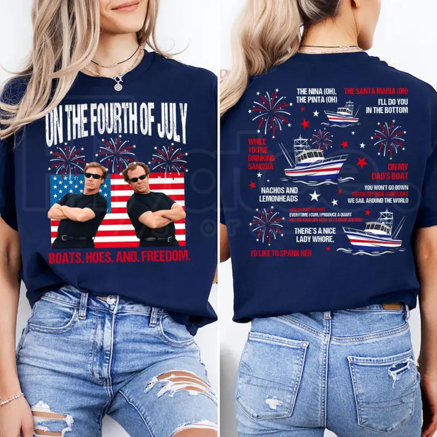 Boats Hoes and Freedom Parody Shirt – Step Brothers Brand On The Fourth Of July T-Shirt, Funny Patriotic Meme Tee