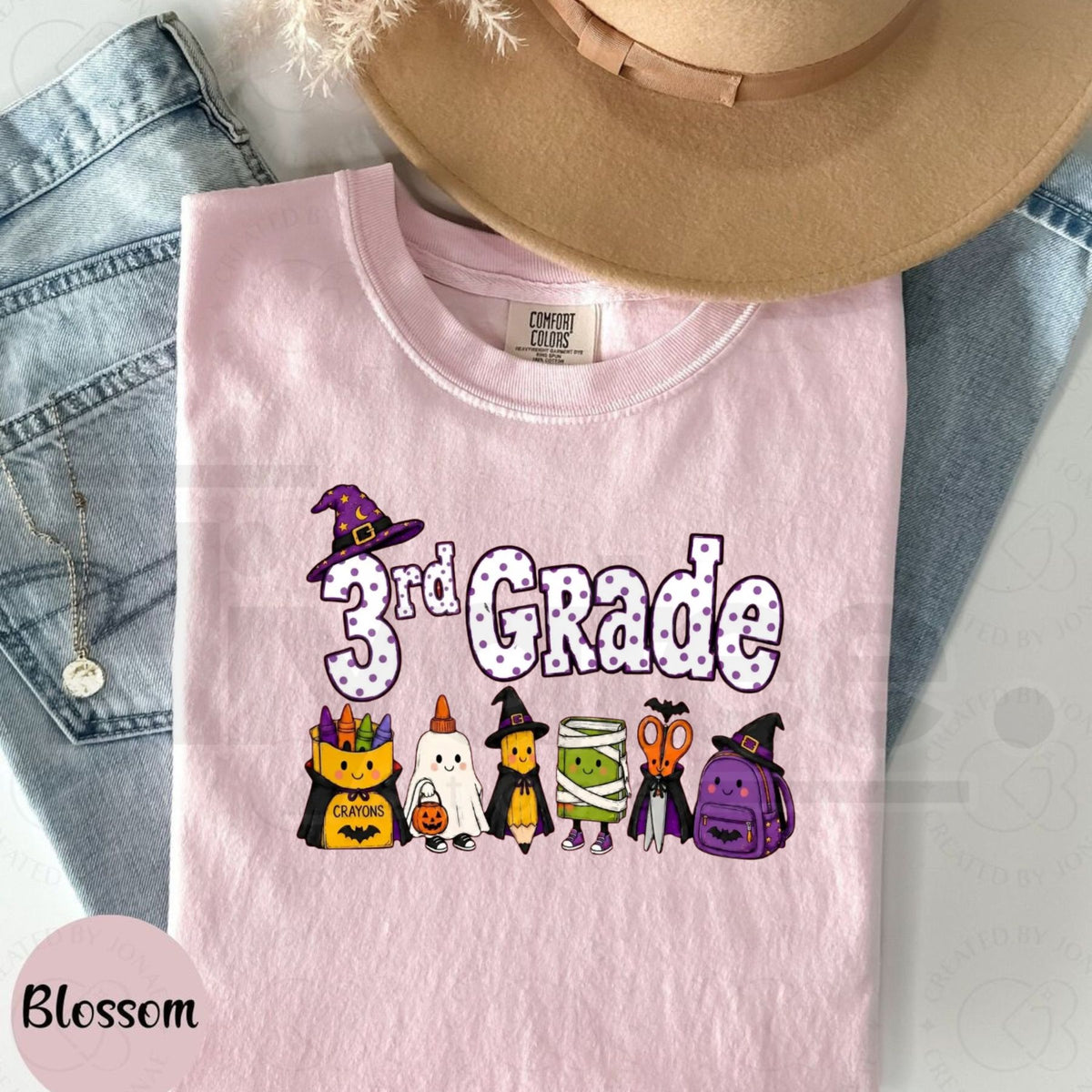 Comfort Colors All Grade Halloween Teacher Shirt Spooky Pencil Classroom Tee