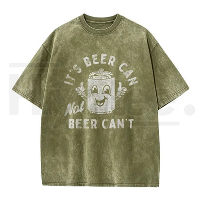 "Beer Can Not Beer Can't" Funny Pun T-Shirt – 180g Optimistic Graphic Tee