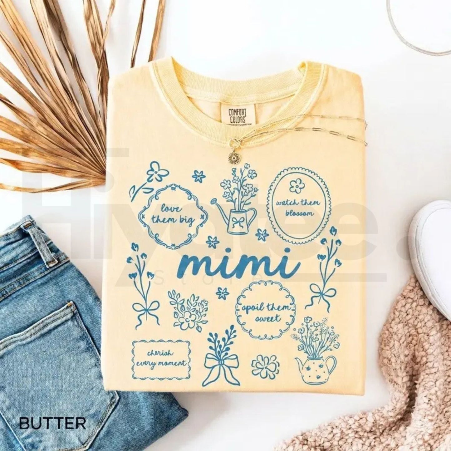 Comfort Colors® Custom Floral Grandma Shirt – Personalized Mama & Nana Flower Tee