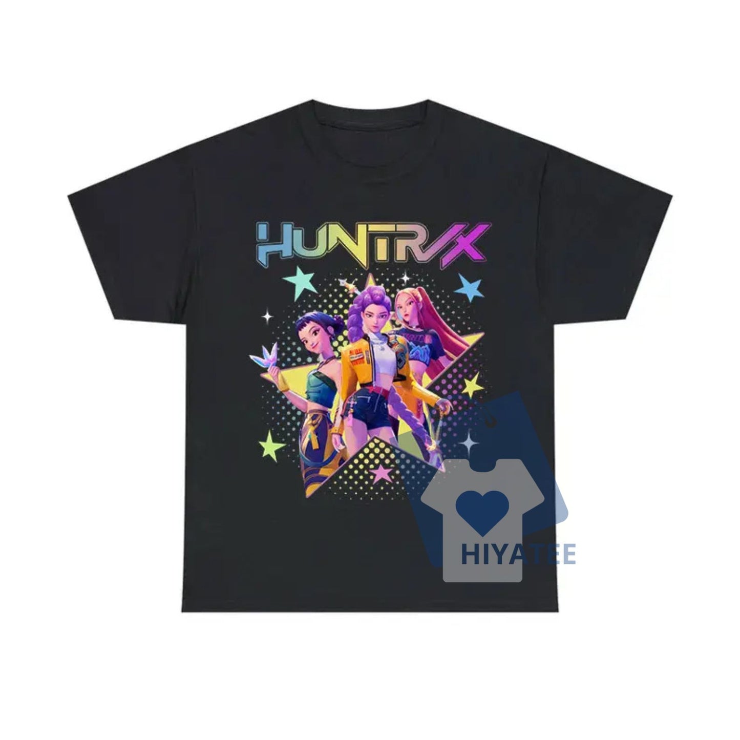Huntrix Star Shirt – Kpop Huntrix Tee Featuring Mira, Rumi, Zoey & Derpy Tiger