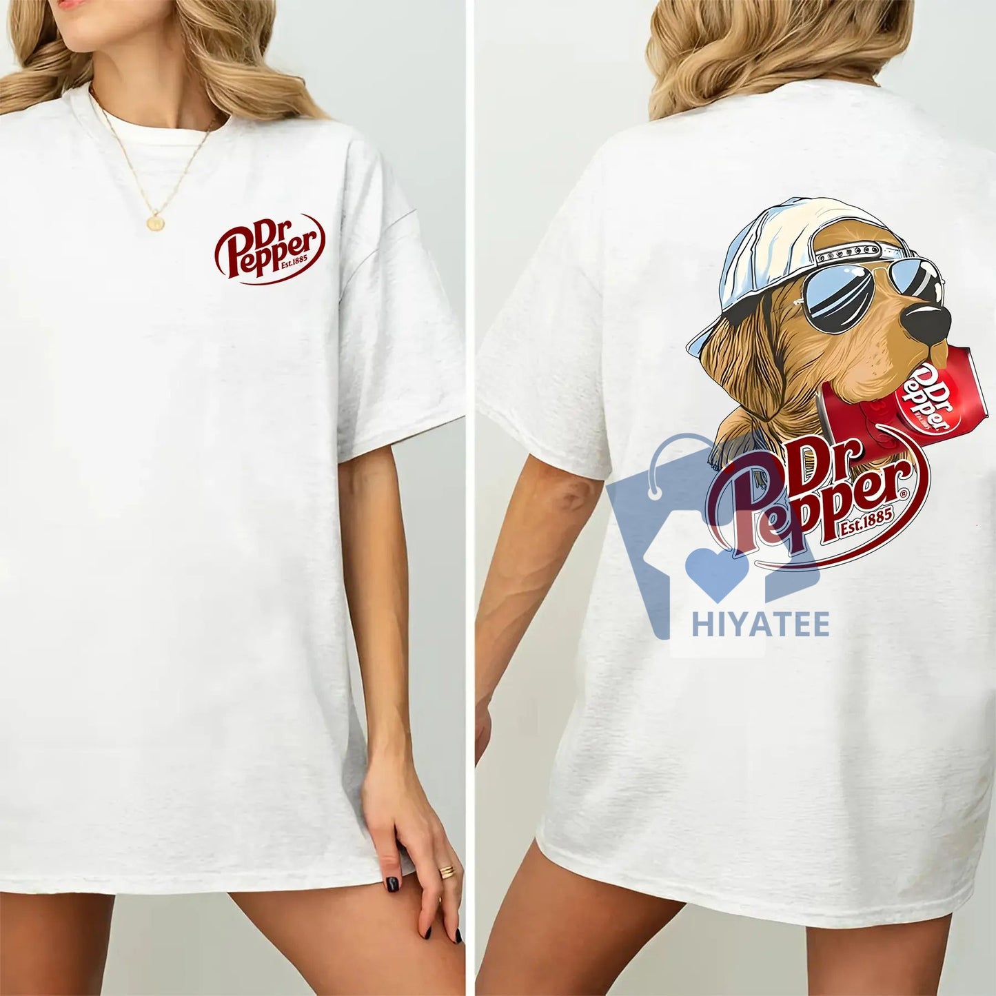 Dr Pepper Golden Dog – Vintage 2-Sided Soda Graphic T-Shirt