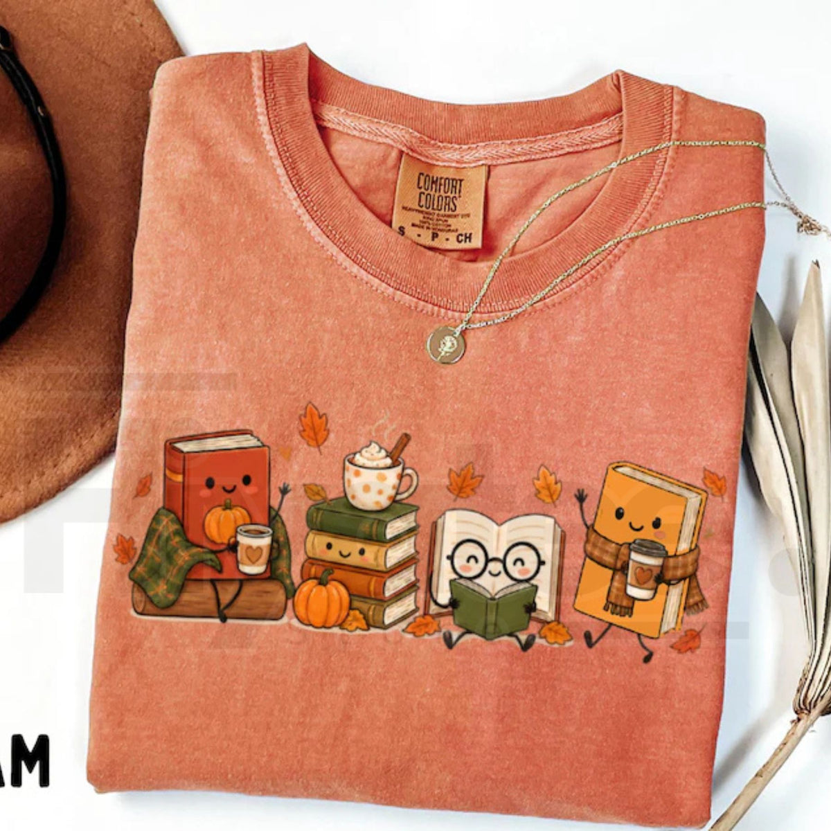 Cozy Book Lover T-Shirt Autumn Reading Coffee Pumpkin Tee