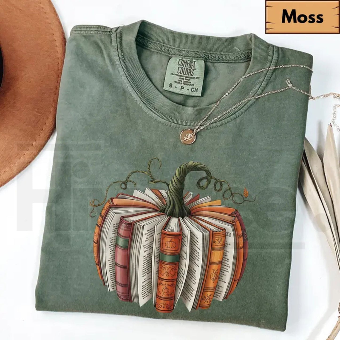 Comfort Colors Fall Book Pumpkin Shirt Halloween Book Lover Graphic Tee