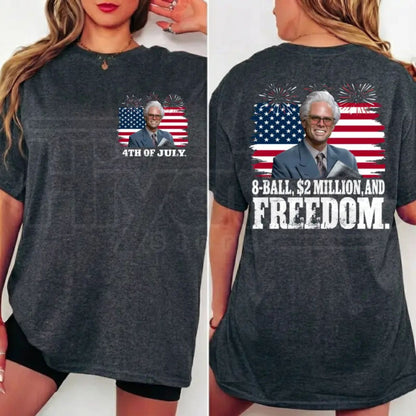 Baby Billy 4th of July 8-Ball Tee – Funny Independence Day Fireworks Graphic Shirt, Patriotic Summer USA Flag T-Shirt for Men & Women