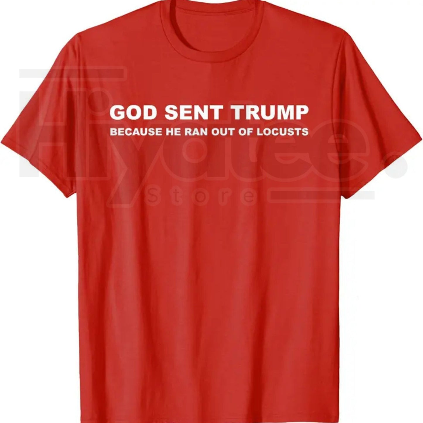 God Sent Trump Because He Ran Out of Locusts T-Shirt – Political Satire Graphic Tee