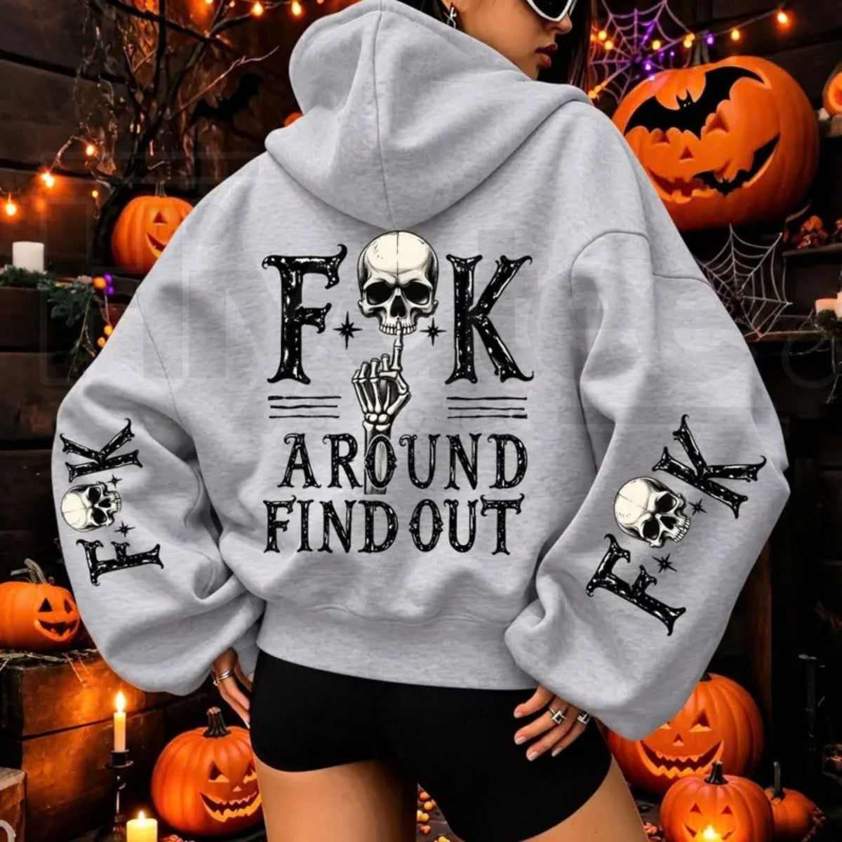 Women’s "Fuck Around And Find Out" Print Oversized Hoodie – Bold Graphic Statement Streetwear Pullover