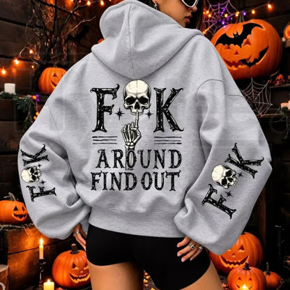 Women’s "Fuck Around And Find Out" Print Oversized Hoodie – Bold Graphic Statement Streetwear Pullover