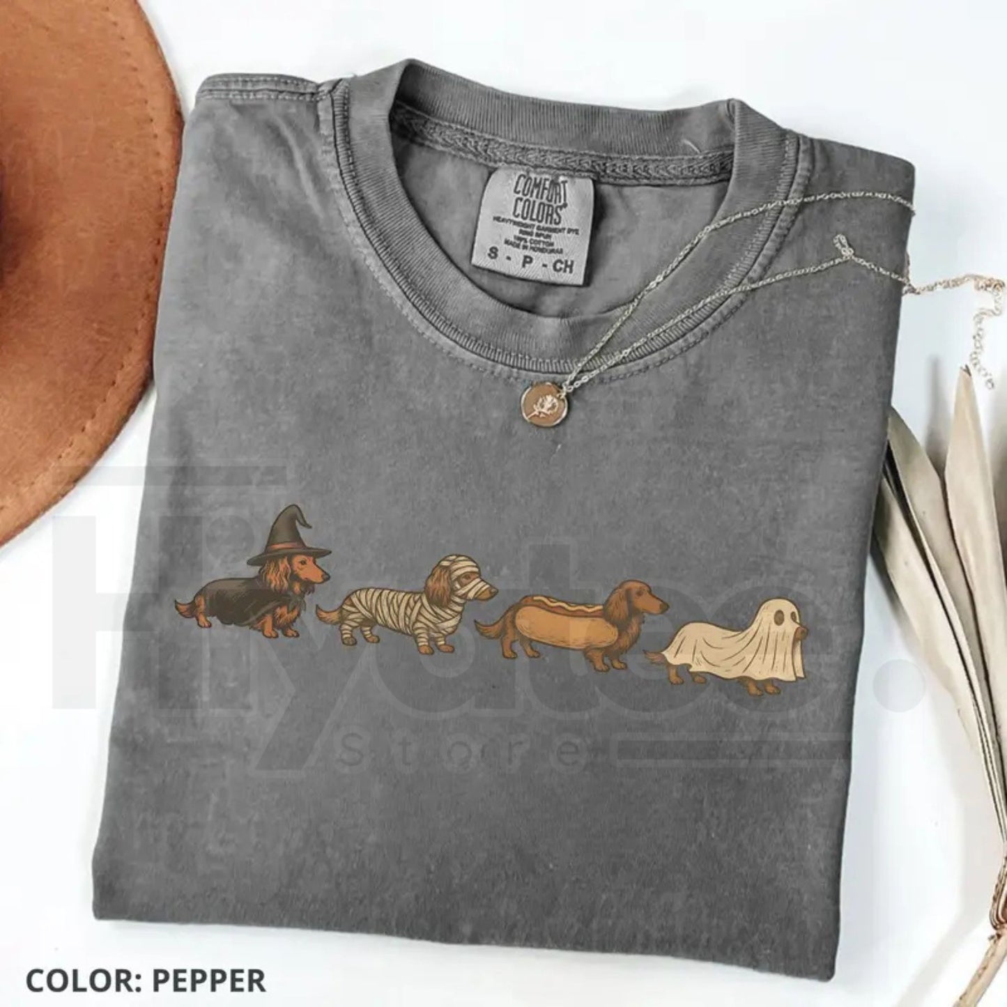 Comfort Colors Halloween Wiener Dog Dachshund Costume T-Shirt