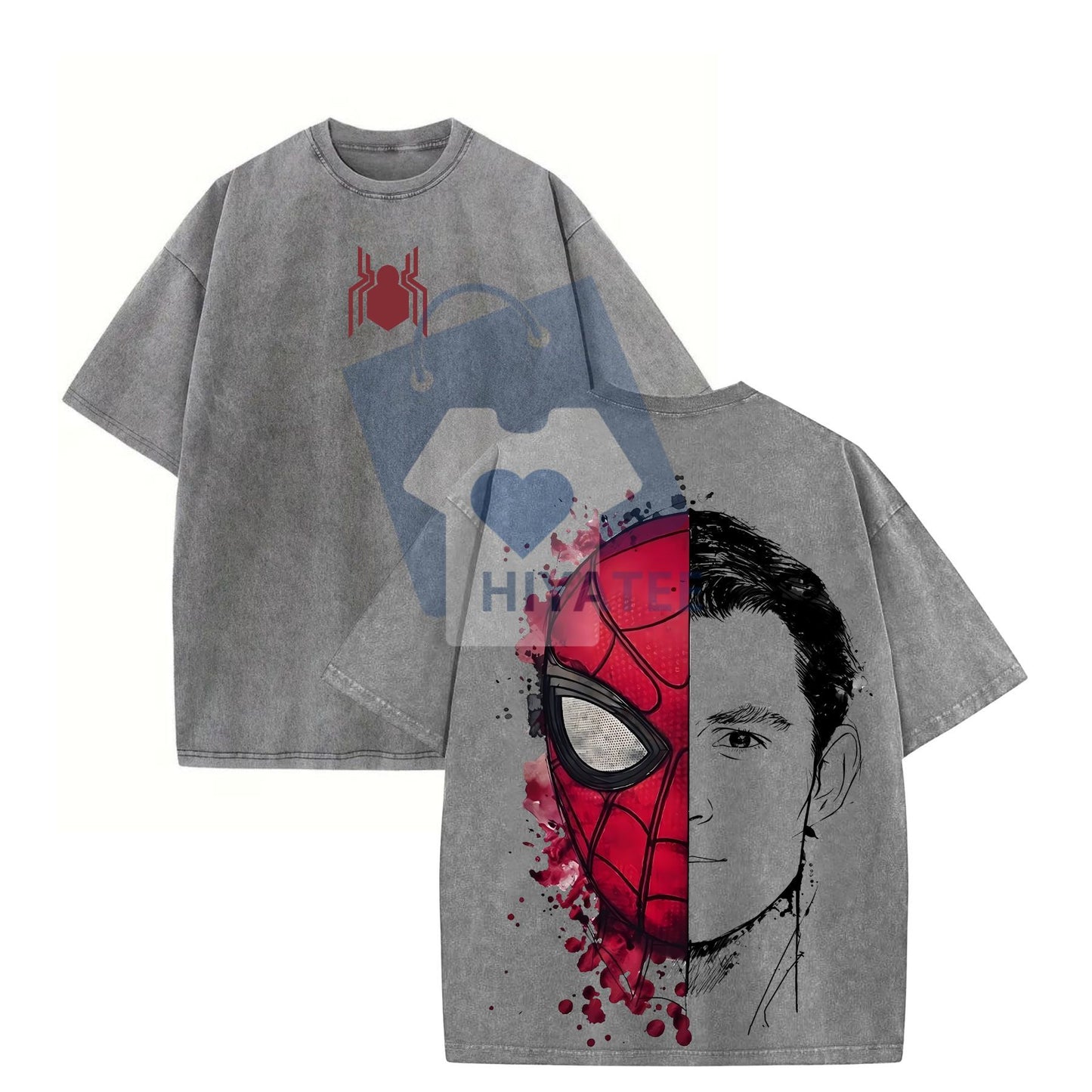 The Dark Style Trio Spider-Man T-Shirt – No Way Home Graphic Tee, Oversized Premium Cotton Streetwear
