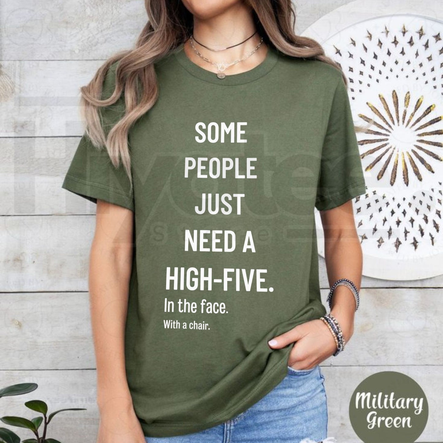 Some People Just Need A High Five In The Face With A Chair Tee – Funny Sarcastic Graphic T-Shirt