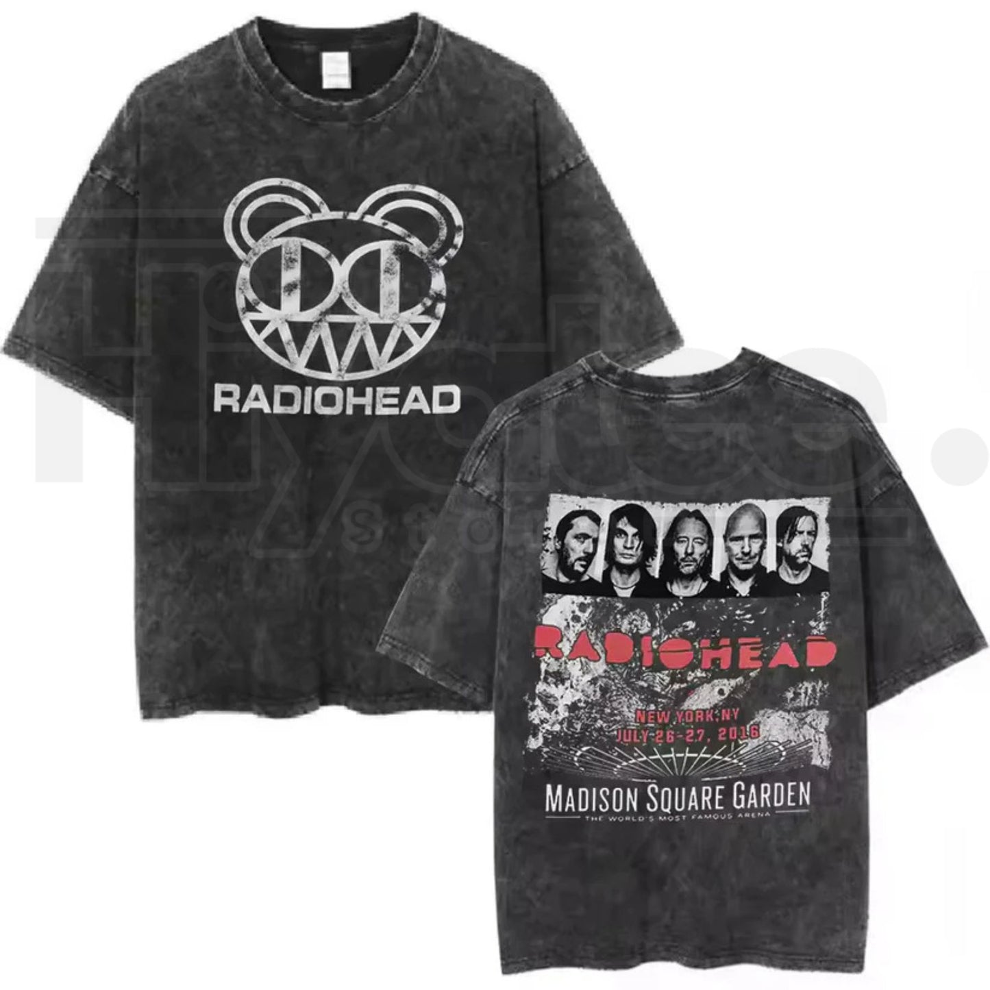 Radiohead Rock Band Vintage T-Shirt – Washed Hip Hop Music Oversized Tee