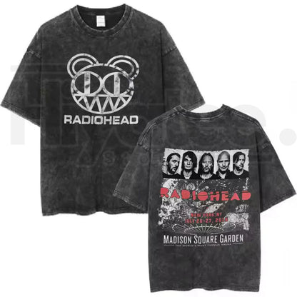 Radiohead Rock Band Vintage T-Shirt – Washed Hip Hop Music Oversized Tee