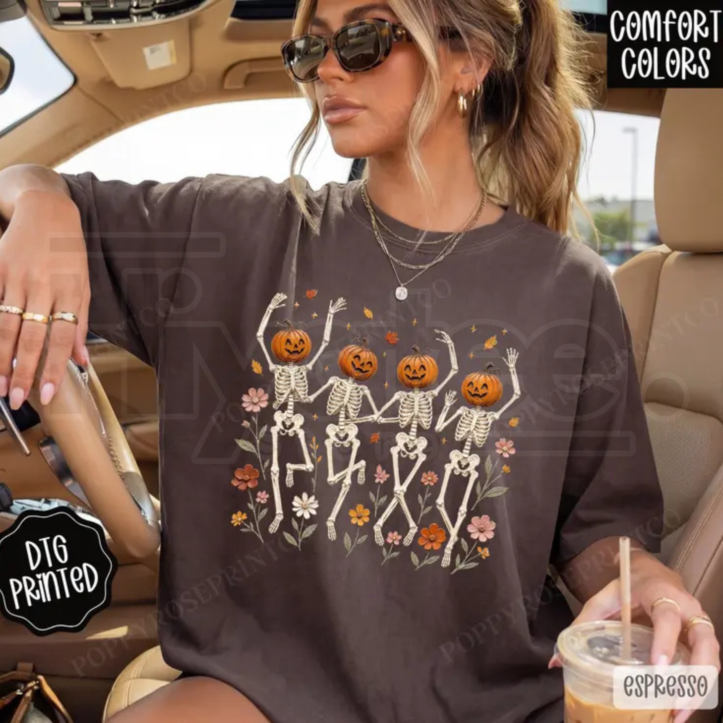 Dancing Skeletons Comfort Colors Shirt Trendy Fall Tee Gift for Her
