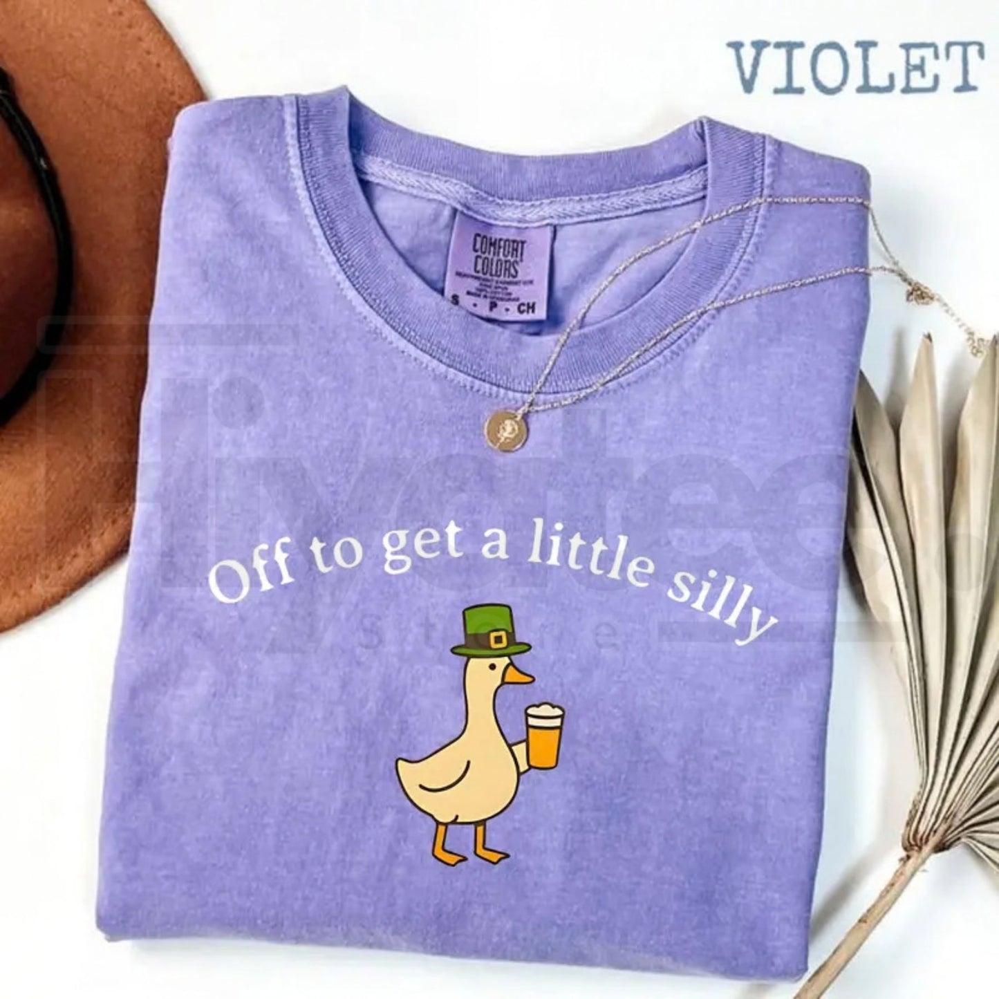 Comfort Colors® Off To Get A Little Silly T-Shirt – St. Patrick’s Day Goose Shirt, Funny Irish St. Paddy’s Day Graphic Tee