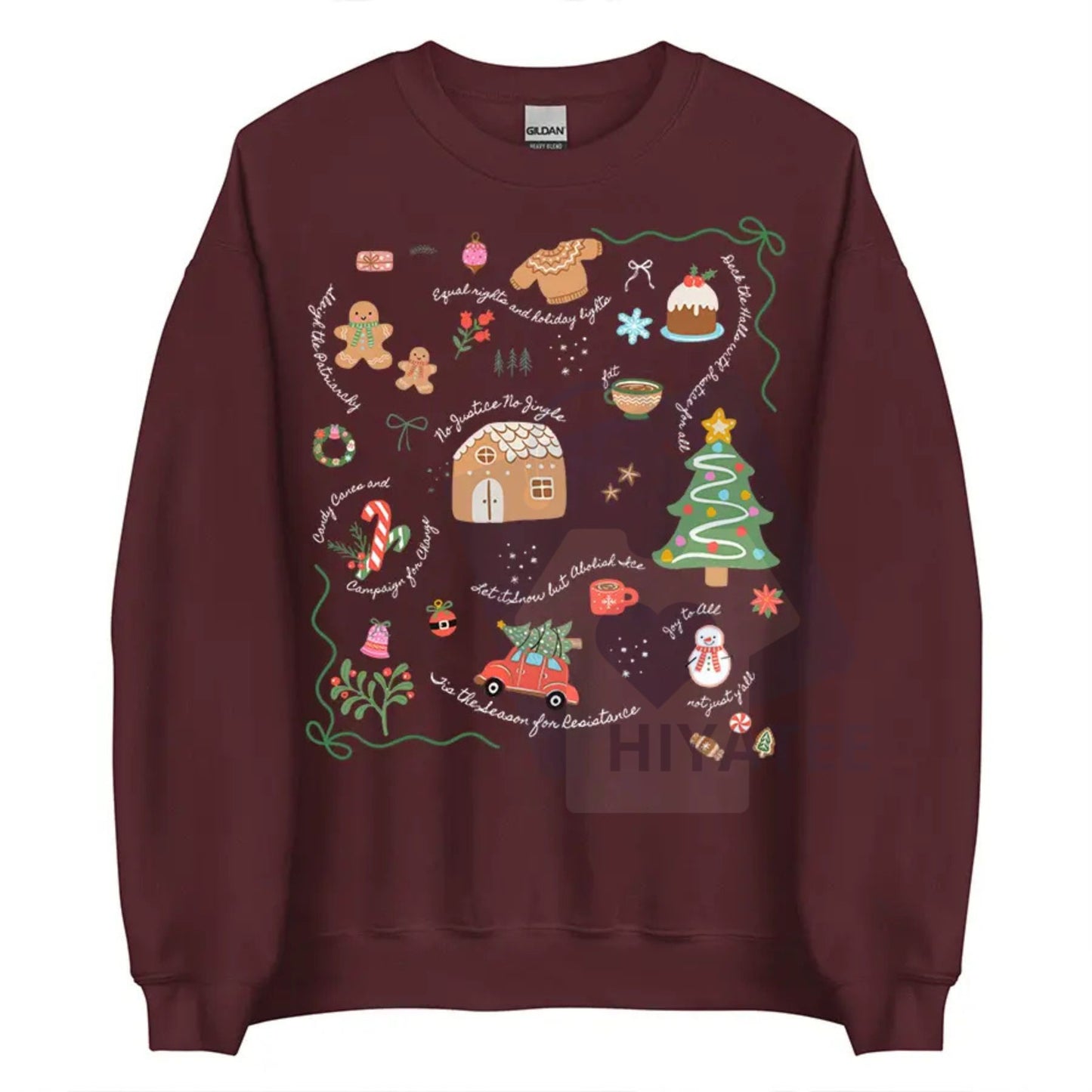 Subtle Anti-Trump Holiday Shirt: Doodle Christmas Liberal Values Political Protest Sweatshirt, Festive Resistance Tee