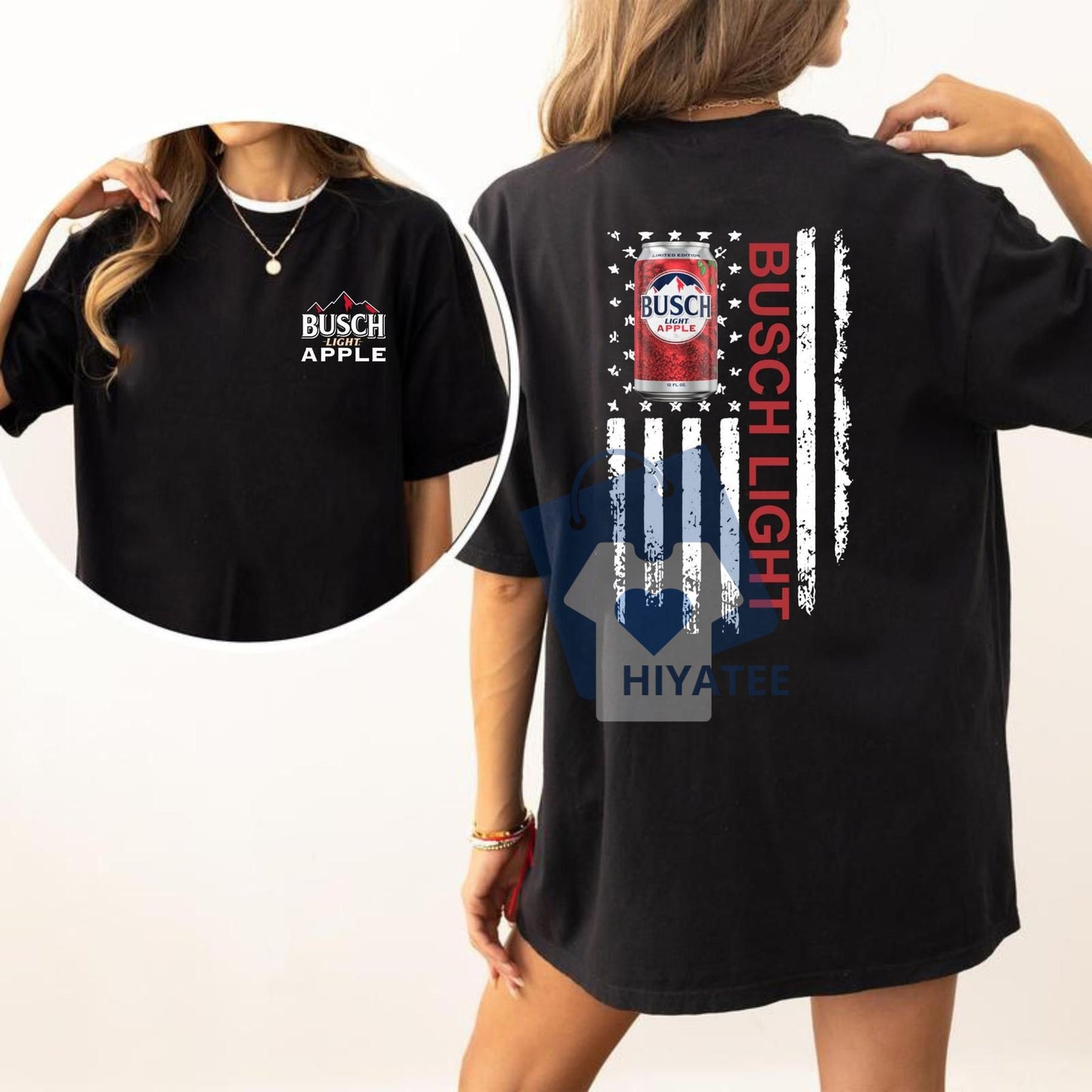Busch Light Apple American Flag Shirt – Patriotic Beer Tee for Men
