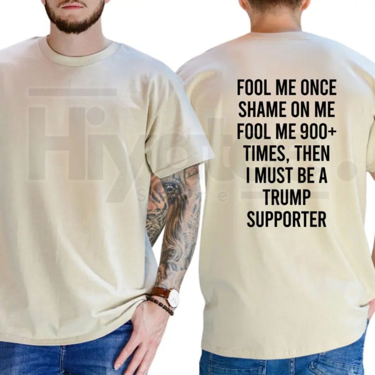 Fool Me 900+ Times Graphic T-Shirt – Witty Creative Expression Tee, Independent Voter Conversation Starter Unisex Premium Cotton Top