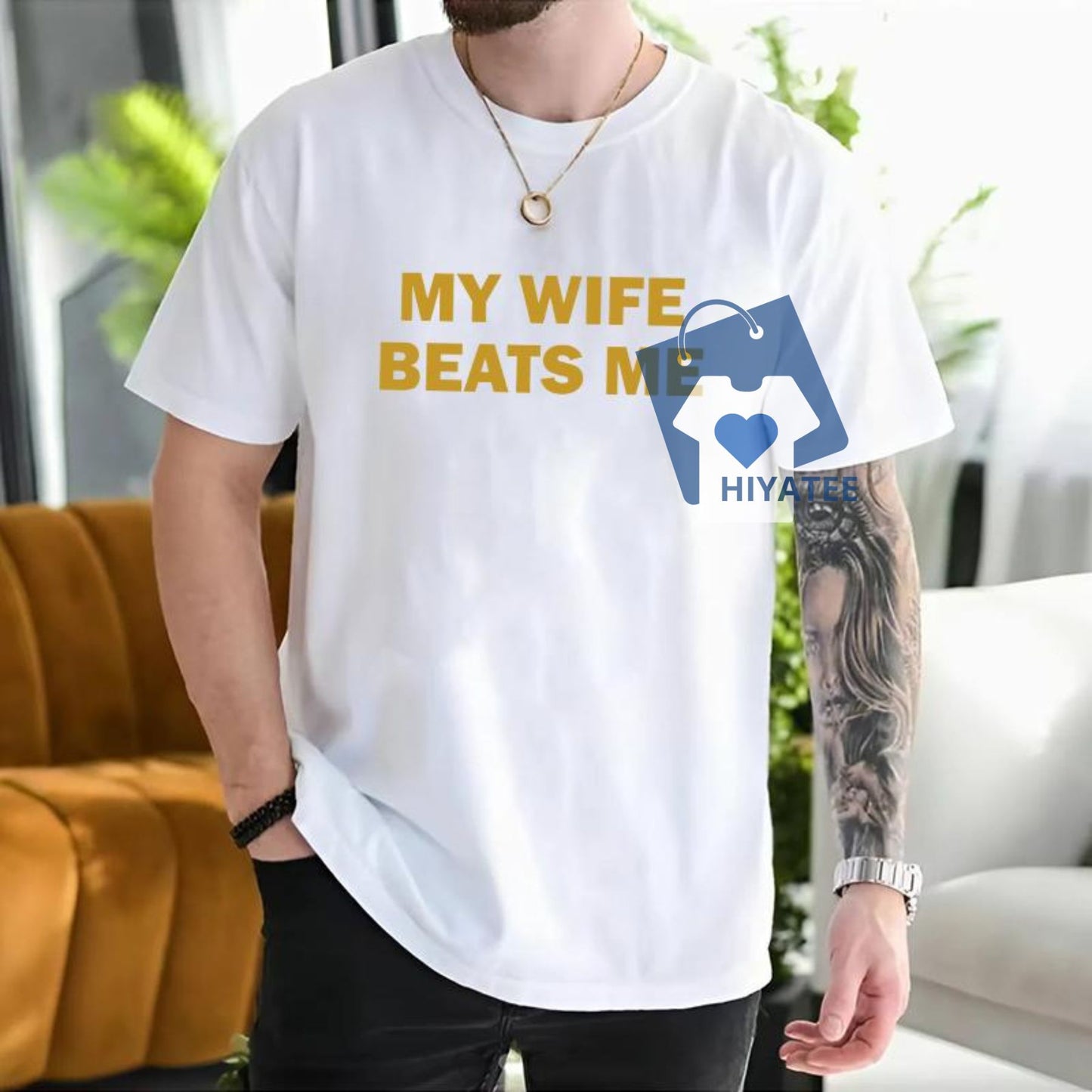 My Wife Beats Me T-Shirt – Funny Husband Shirt for Boyfriends & Married Men