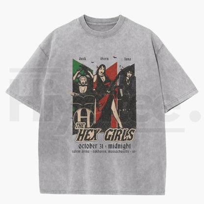 Vintage Acid Wash Gothic Rock Band Art Streetwear T-Shirt – Men's Oversized Dark Aesthetic Heavyweight Cotton Graphic Tee