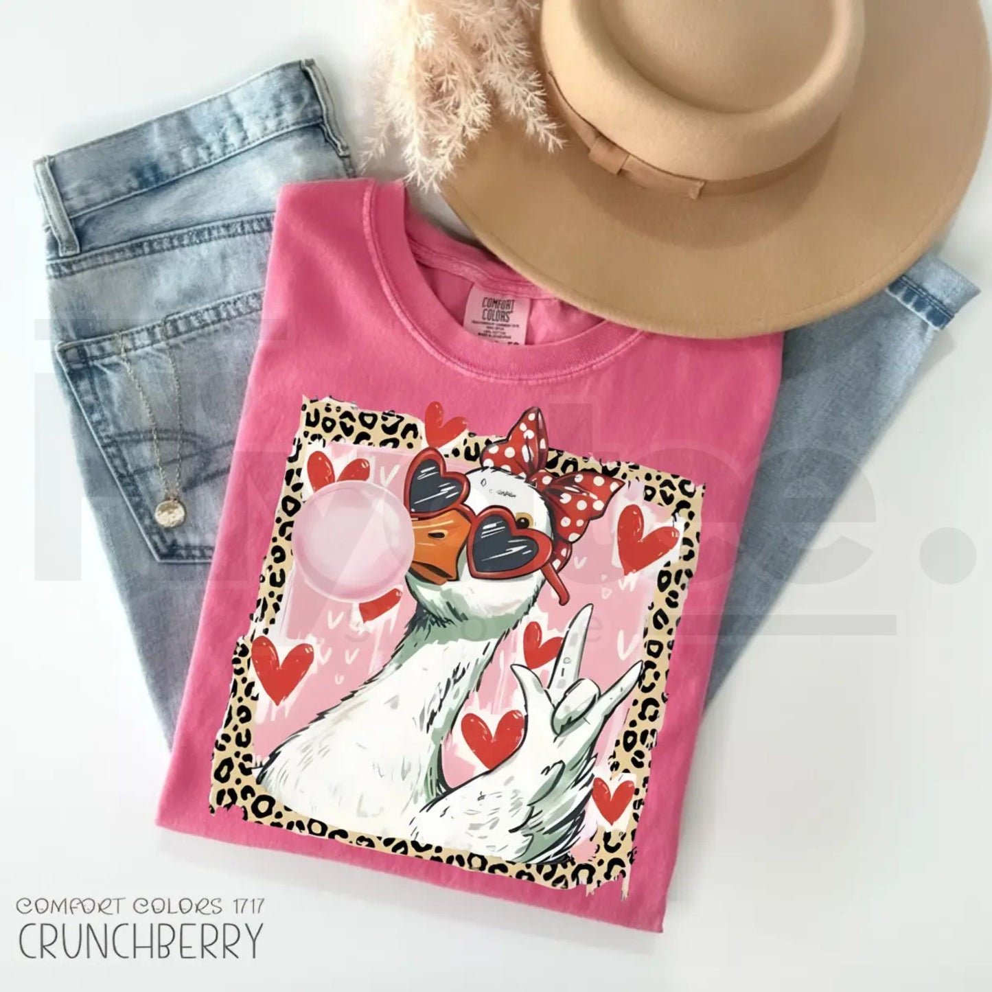 Comfort Colors® Leopard Valentine’s Day Goose T-Shirt