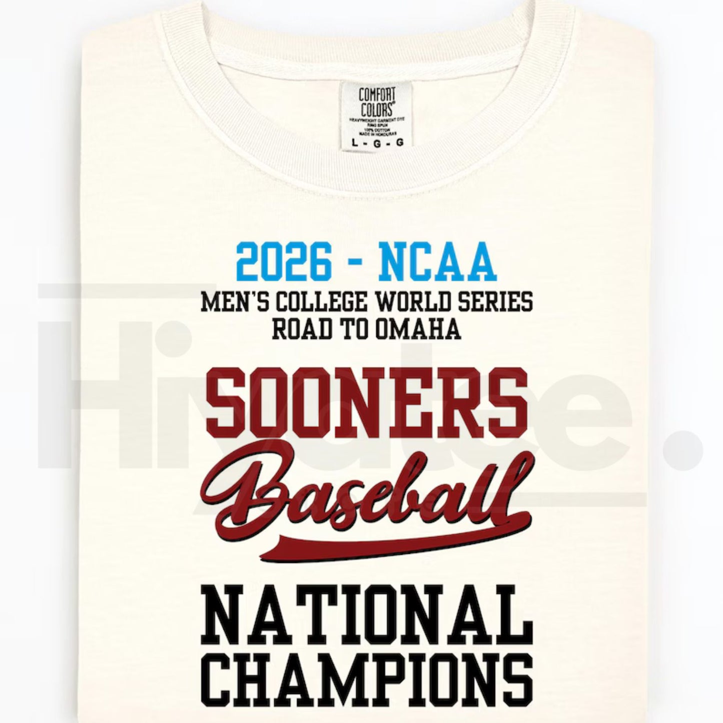 Sooners Baseball 2026 MCWS National Champions Comfort Colors T-Shirt – Vintage Collegiate Baseball Championship Fan Tee