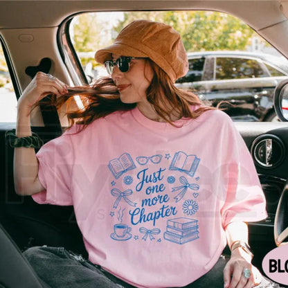 Comfort Colors Just One More Chapter Shirt Books and Coffee Reader Tee