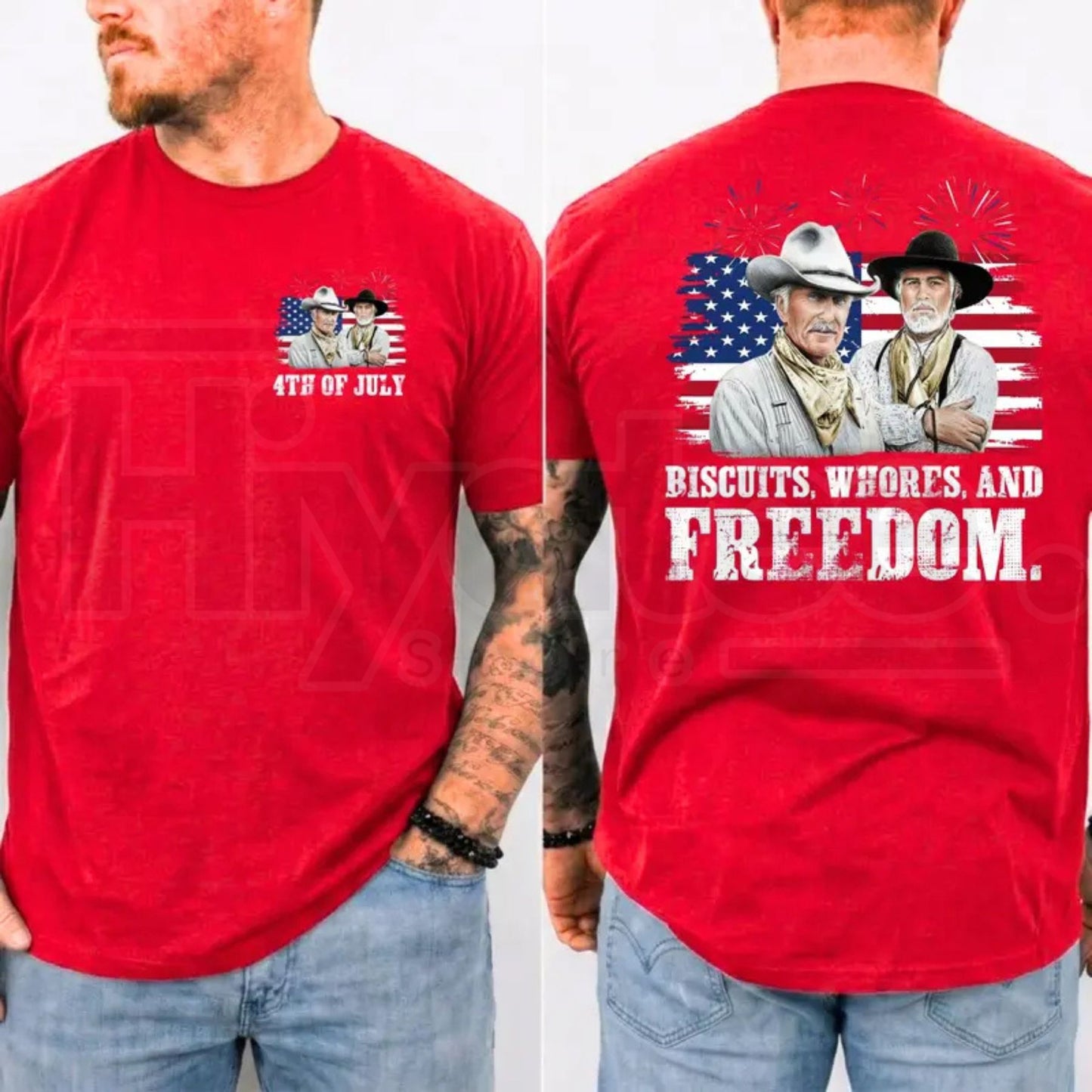 Biscuits And Whores T-Shirt – Funny Lonesome Dove Western Movie 4th Of July Tee
