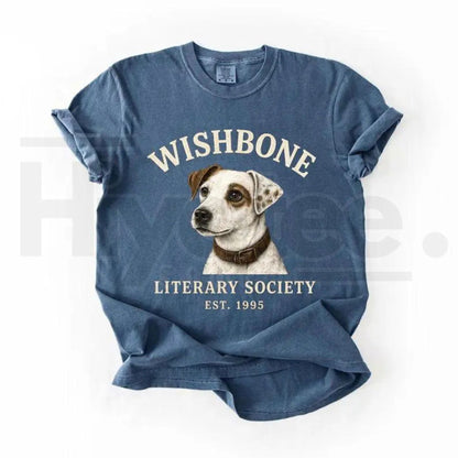 Comfort Colors Wishbone Dog T-Shirt – Vintage Literary Society Tee, Retro Aesthetic Book Lover Gift for Her