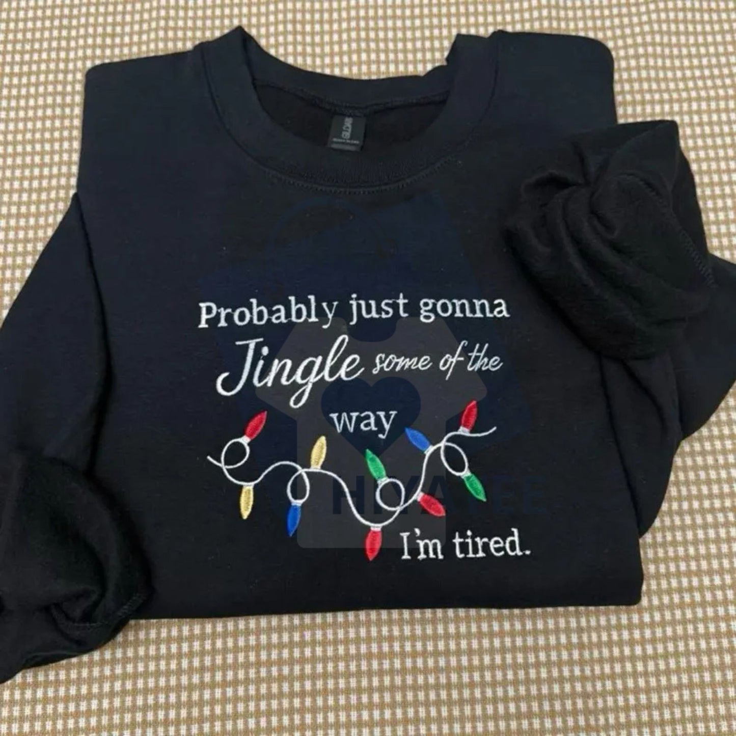 Funny Christmas Embroidered Sweatshirt – Unisex Holiday Crewneck, Festive & Humorous Gift