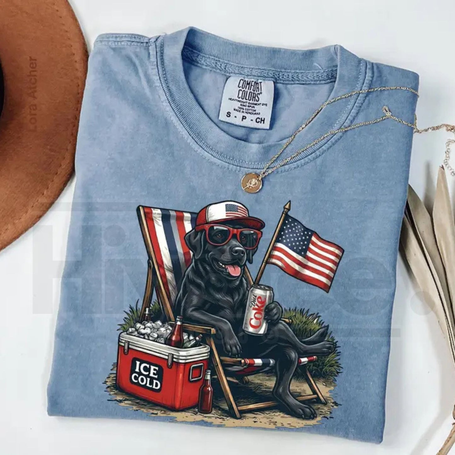 Comfort Colors® Funny 4th of July Dog Shirt – Retro Labrador Diet Coke Patriotic Tee